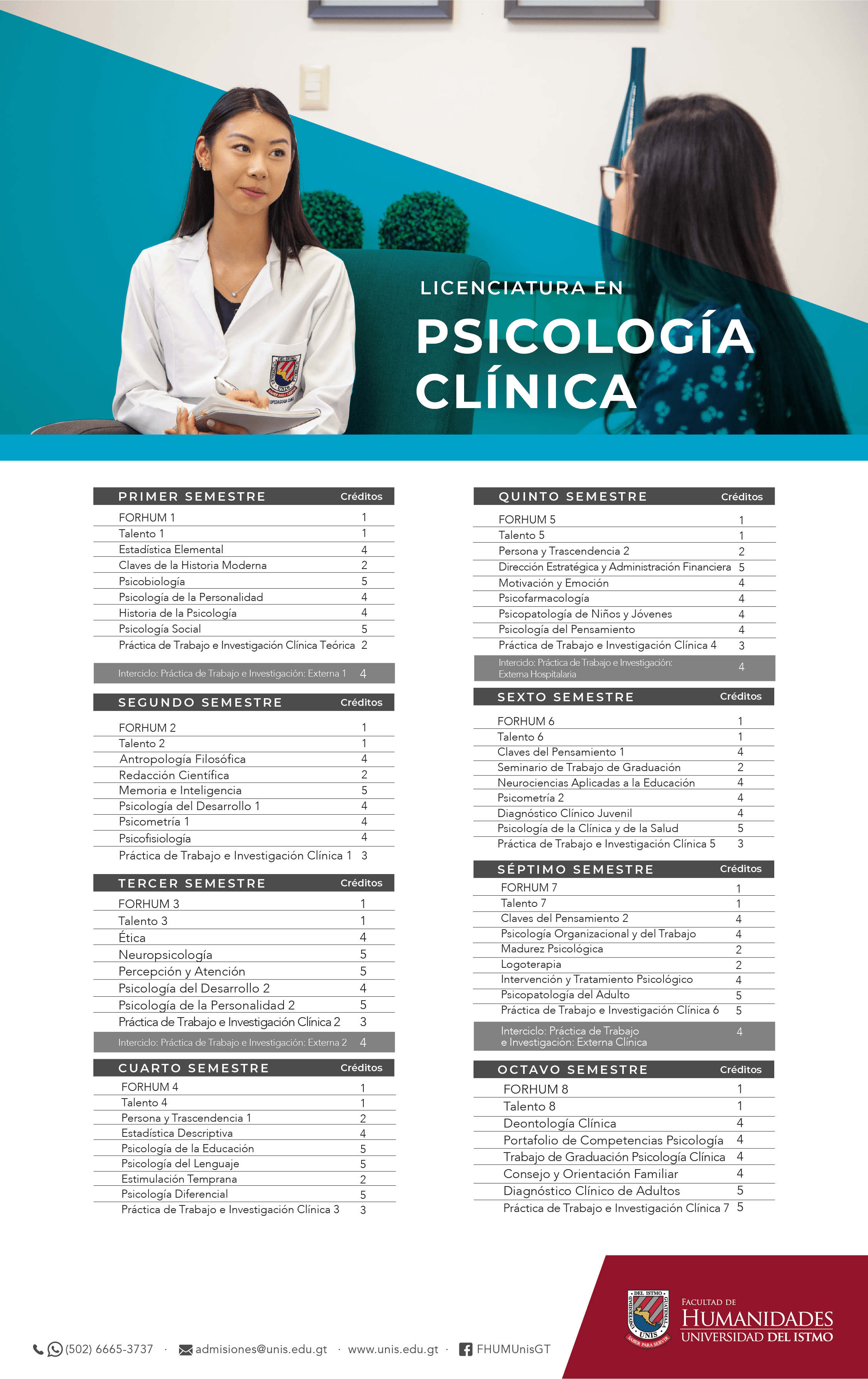 Psicología Clínica + Baccalaureatus - Universidad del Istmo de Guatemala  -UNIS-